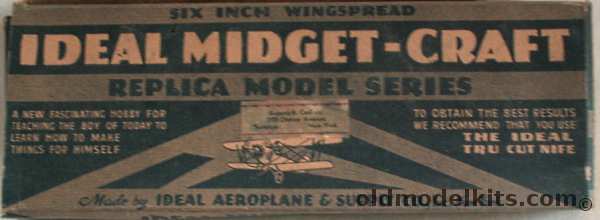 Ideal Aeroplane & Supply Boeing Fighter (F4B-4) - Midget Craft 6 inch wingspan Solid Balsa Airplane Model - (F4B4) plastic model kit